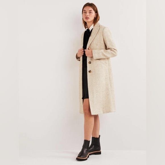 Boden Wool Blend Tailored Coat in Good Metallic Herringbone - Picture 7 of 9